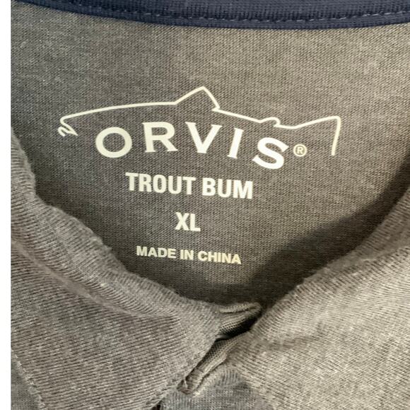 Orvis Trout Bum Grey‎ Polo Men's XL - Picture 2 of 5